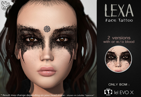 Second Life Marketplace - Mad' - Lexa FaceTattoo [BOM + EVOX]